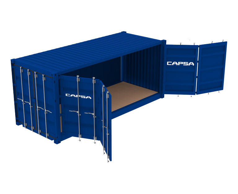 Container 20 pieds dry – openside – 31,08 m³ – 13,51 m² – 6,05 m de longueur - Image 1