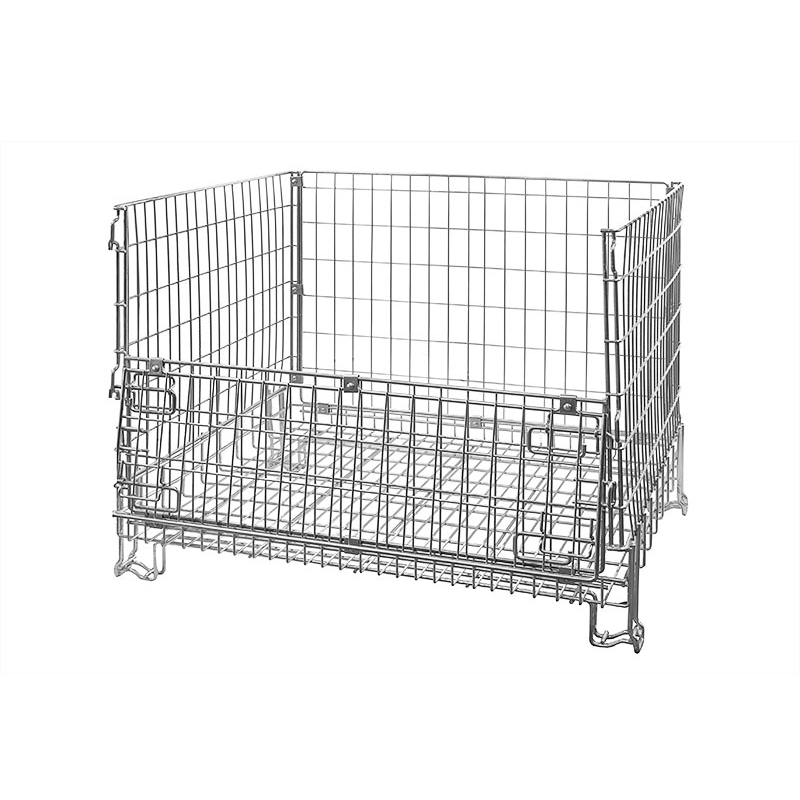 Conteneur grillagé pliable 1200x1000x1000mm – Galvanisé, capacité 500 kg, empilable et gerbable 2