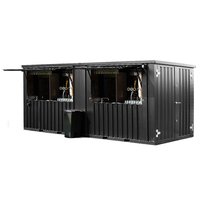 Conteneur bar démontable 6×2 mètres XL noir RAL 9005 1