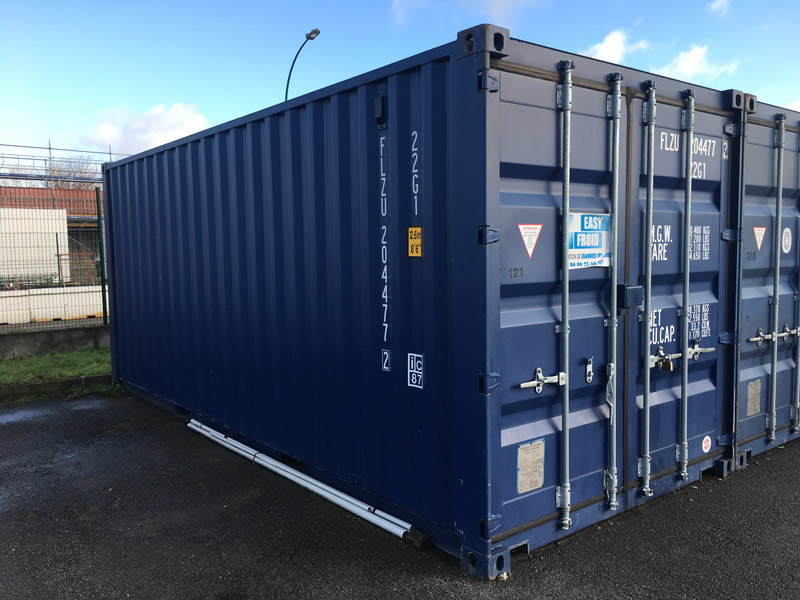 Container sec / dry 20′ – volume utile 25 m³ – dimensions intérieures 5,45 x 2,28 x 2,26 m – année 2014 - Image 1