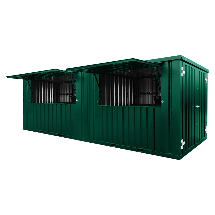 Conteneur bar démontable 6×2 mètres XL vert RAL 6005 1