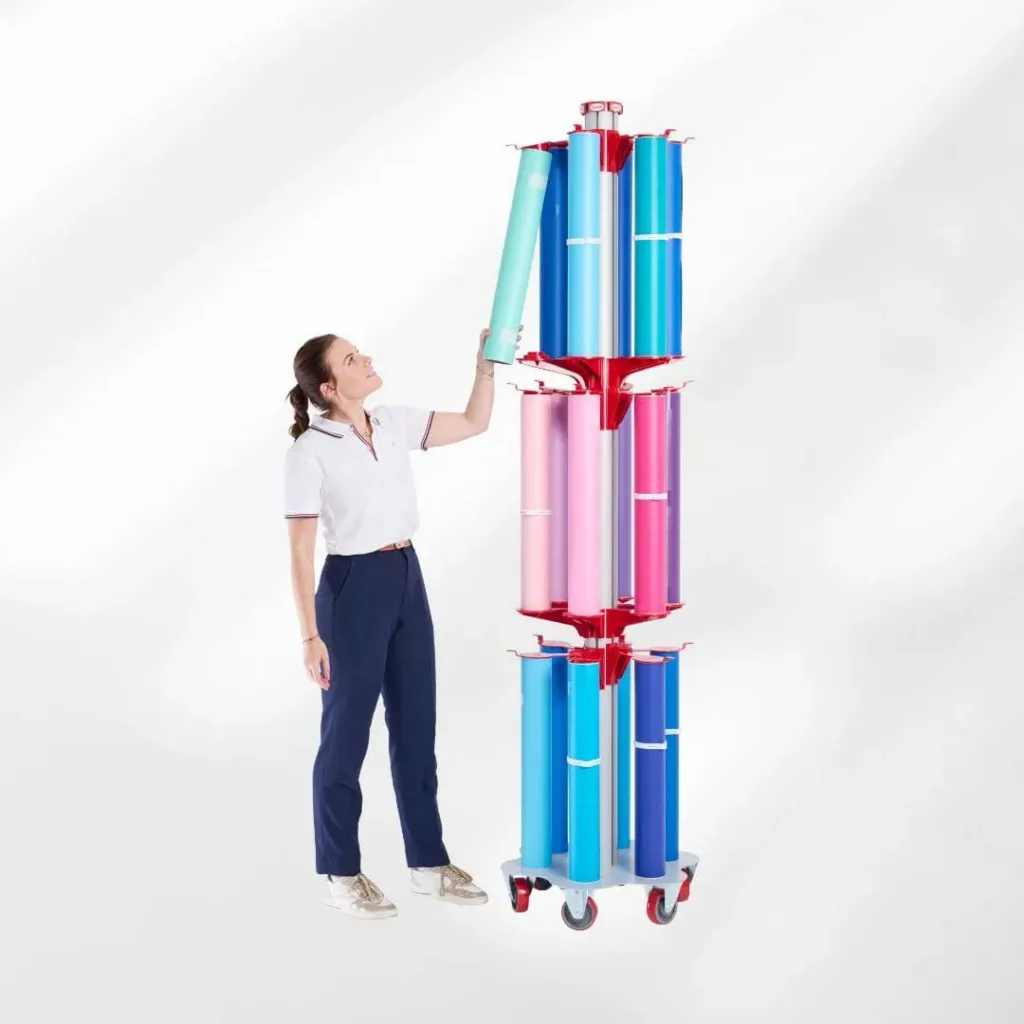 Grand Podium – Stockage fixe et rotatif pour 12 à 18 bobines grand format - Image 3