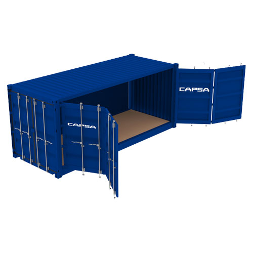 Container 20 pieds HC – openside – 37,4 m³ – 13,86 m² – 6,05 m de longueur - Image 1