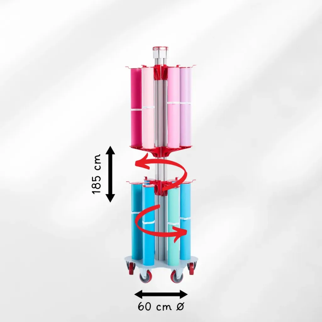 Podium – Stockage fixe et rotatif pour 6 à 12 bobines grand format - Image 4