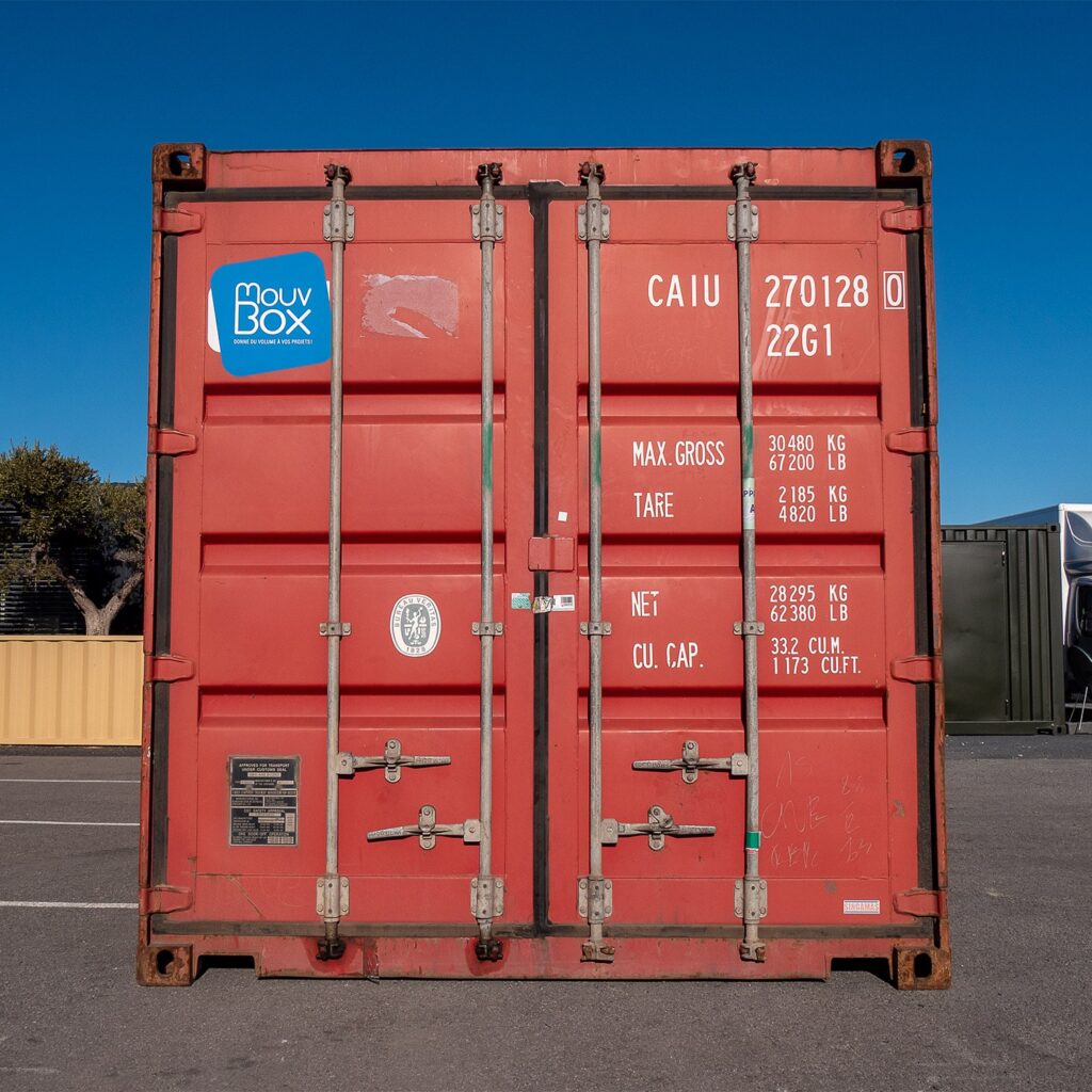 Container 20&prime; DRY occasion étanche – 33 m³, 14 m², dimensions extérieures 6.05×2.43×2.59m - Image 2