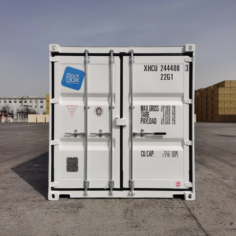Container maritime 20&prime; Easy Open Door DRY premier voyage – 33 m3, 14 m2, dimensions extérieures 6.05×2.43×2.59m - Image 4