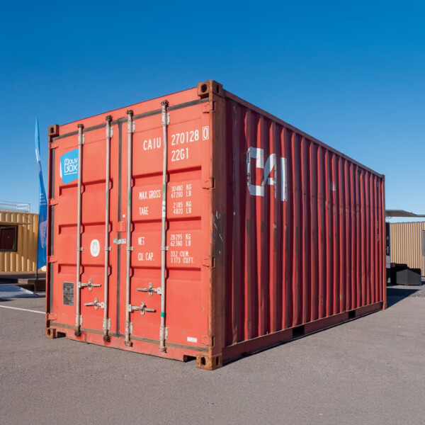 Container 20&prime; occasion DRY étanche Classe A – 33 m³, 14 m², dimensions extérieures 6,05 x 2,43 x 2,59 m 2
