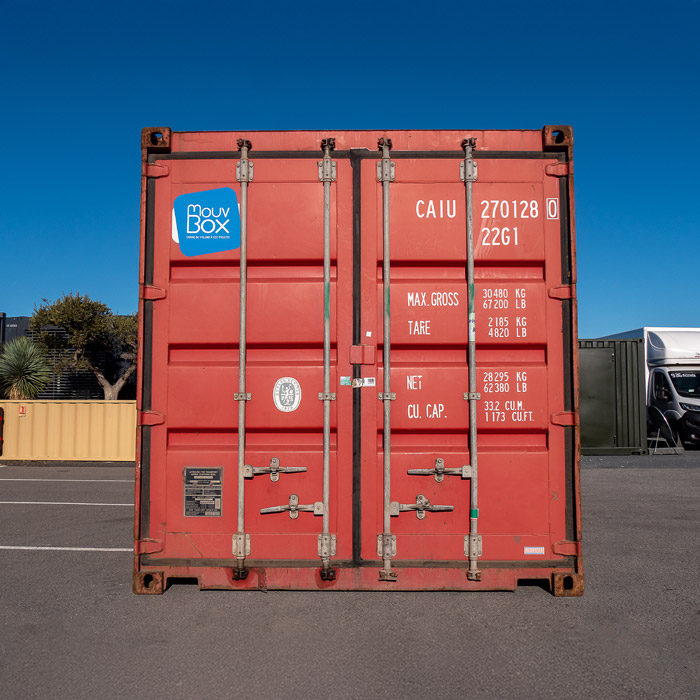 Container 20&prime; occasion DRY étanche Classe A – 33 m³, 14 m², dimensions extérieures 6,05 x 2,43 x 2,59 m 4