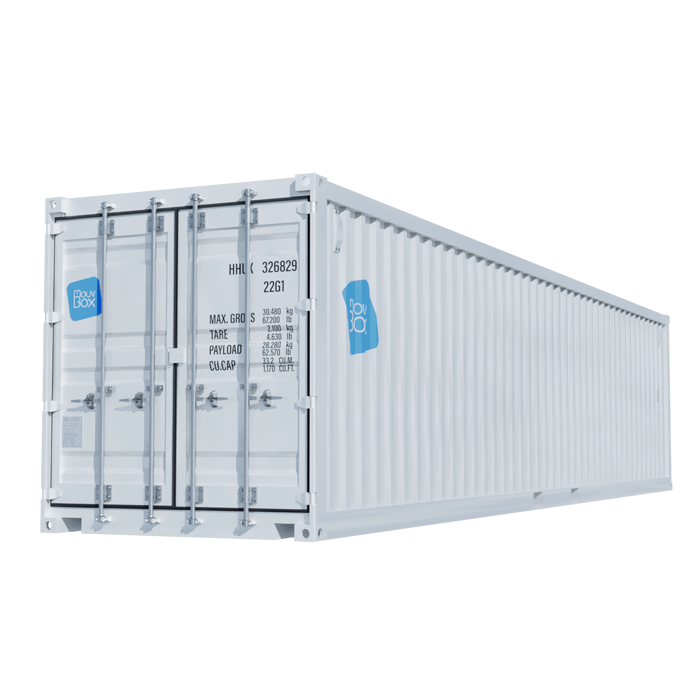 Container 40&prime; DRY premier voyage – étanche, acier CORTEN, 67 m³, 30 m², dimensions extérieures 12.19m x 2.44m x 2.59m - Image 1