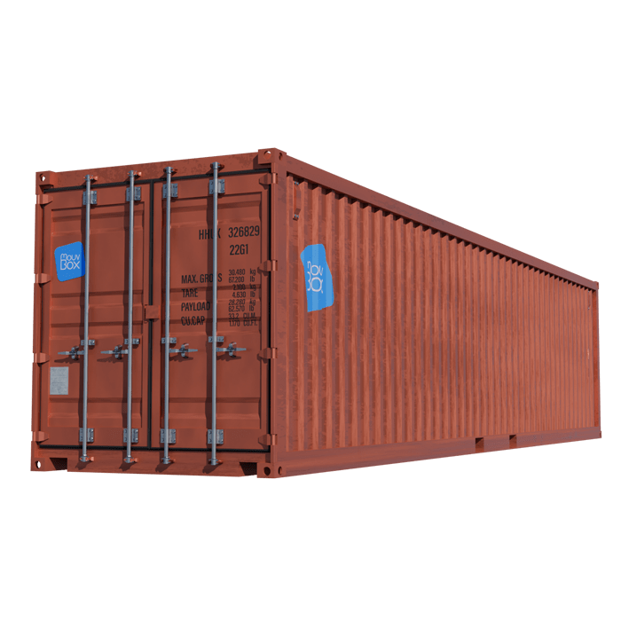 Container 40&prime; occasion DRY étanche Classe A – 67 m³, 29 m², dimensions extérieures 12.19m x 2.44m x 2.59m - Image 1