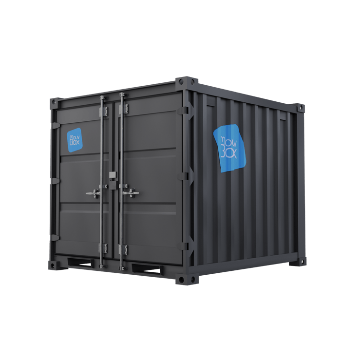 Container de stockage 8 pieds neuf gris anthracite – 10 m³ – 5 m² – dimensions extérieures 2.44m x 2.20m x 2.26m 1