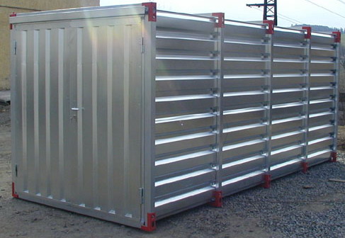 Container de stockage démontable avec porte double battants – acier galvanisé – longueur de 2 à 6 mètres 1