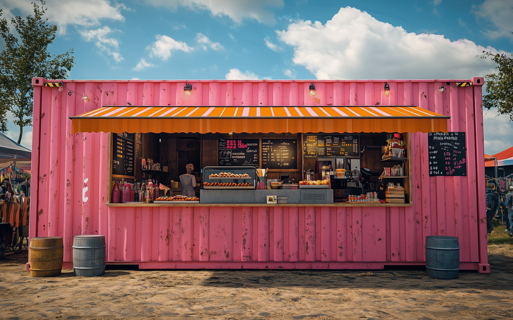 Container Buvette Aménagé – Idéal pour Événements et Espaces Publics – LA BUVETTE avec Options Personnalisables- Duneloft 1