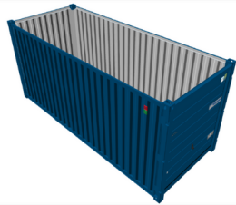 Container de stockage 20 pieds avec porte sectionnelle – Plancher contreplaqué laqué de 21 mm d&rsquo;épaisseur – LC 20 - Image 1