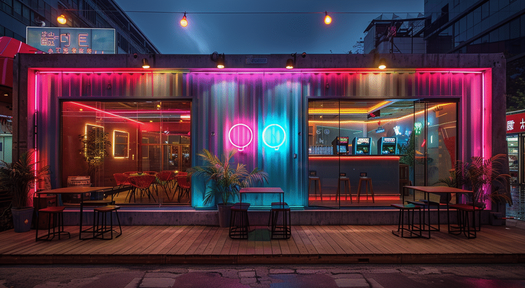 Container Espace de Rétro Gaming – Concept unique, mobile et écoresponsable pour amateurs de jeux vidéo emblématiques- Duneloft 1