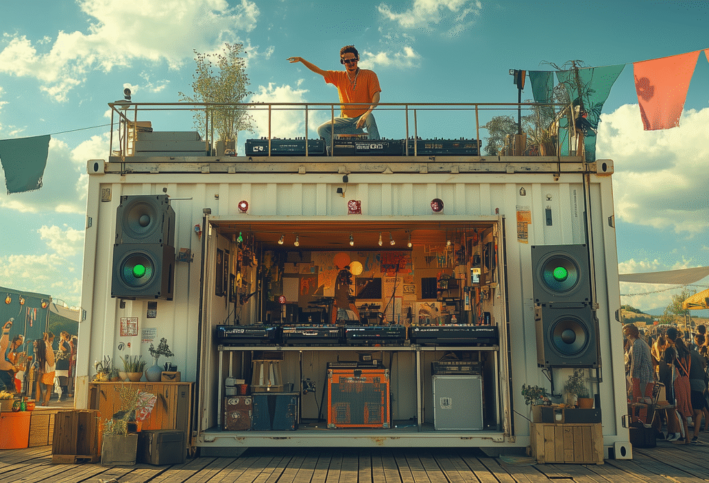 Container événementiel LE FESTIVAL – modulable et écologique pour festivals et événements- Duneloft 1