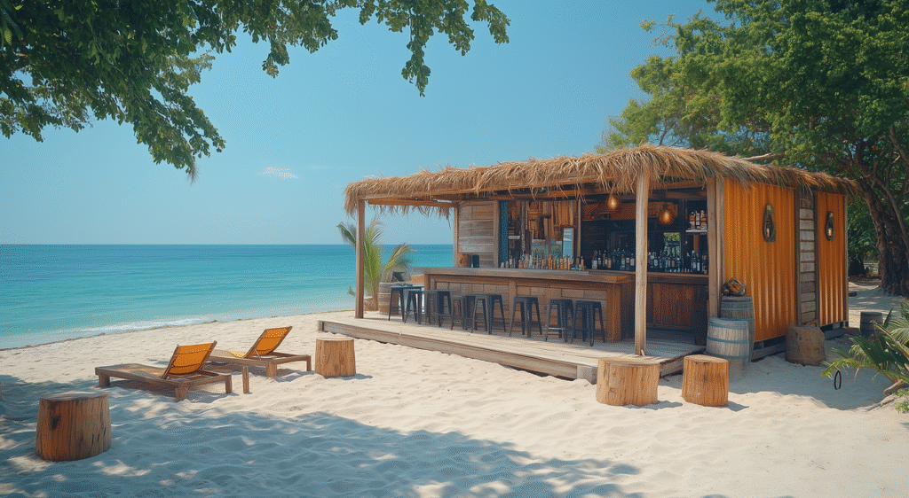 Container événementiel  stylé et écoresponsable pour la plage : LA PAILLOTE- Duneloft 1