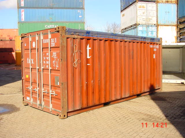 Container maritime – open top 20&prime; pieds d&rsquo;occasion - Image 1