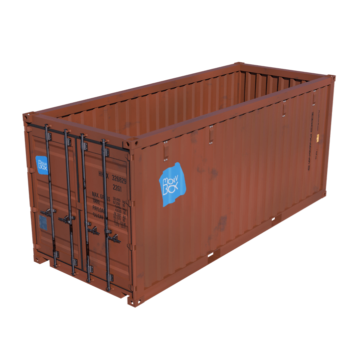 Container Open Top 20&prime; occasion étanche – 33 m³, toit escamotable, dimensions extérieures 6.05×2.43×2.59m - Image 1