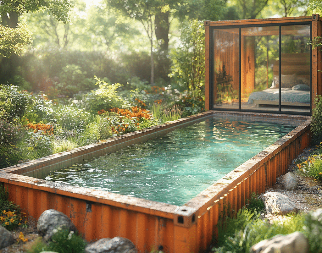 Piscine en container design et fonctionnelle – Alternative durable et personnalisable pour un espace de détente- Duneloft - Image 1