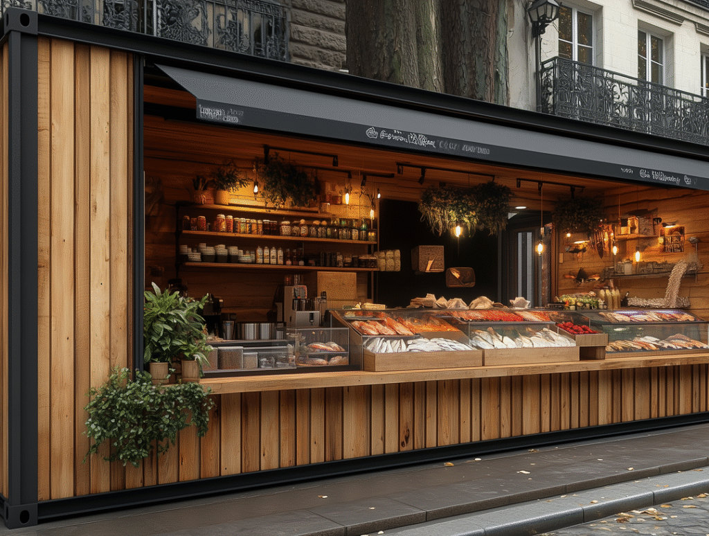 Container poissonnerie mobile – Espace de vente spécialisé pour produits frais avec normes sanitaires et équipement complet- Duneloft - Image 1