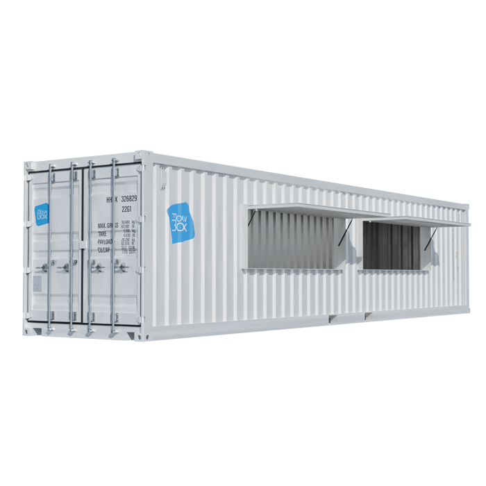 Snack Box 40&prime; Dynamique – conteneur aménagé avec 2 vantaux de 3m, volume 67 m³ et surface 29 m² 1