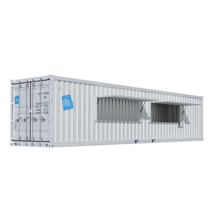 Snack Box 40&prime; Privilège – Container aménagé restaurant avec vantaux de 3m et accès PMR - Image 1