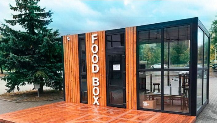 Container snack aménagé 20 pieds – type box food – 6,06 x 2,44 x 2,89 m - Image 1