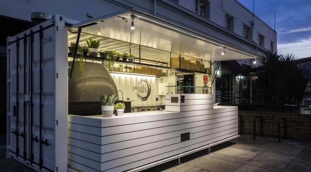 Container snack luxe 20 pieds – bar avec meuble coulissant – module certifié type A 1