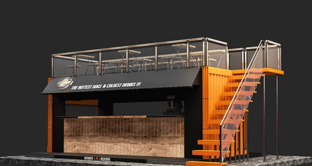 Container snack luxe 20 pieds  type isk 12 terrasse 1