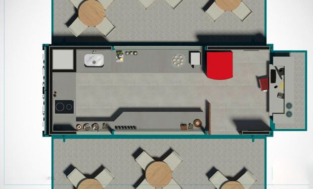 Conteneur  bar 20 pieds avec deux terrasses - Image 1