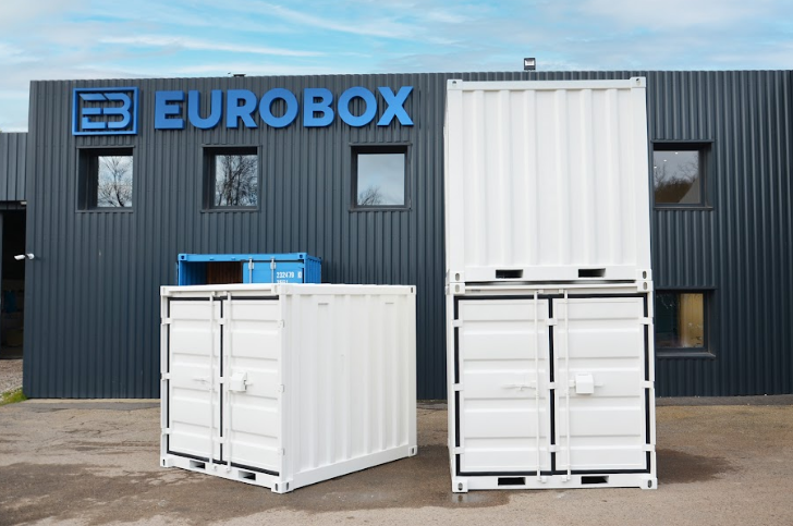 Conteneur de stockage 8 pieds Gris en acier étanche – Eurobox – 3D containers - Image 1