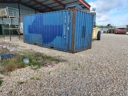 Conteneur maritime bleu 20 pieds – ref w03002307002 – Dabert-Citernes – dimensions 6.10m x 2.45m x 2.60m – poids 2T320 - Image 1