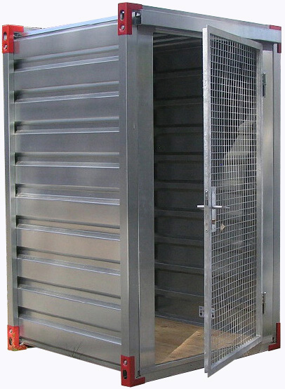 Mini conteneur de stockage pour bouteilles de gaz – entièrement galvanisé – multiples dimensions - Image 1