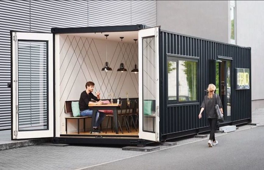 Mini restaurant container 20 pieds – Module aménagé type 1 en container maritime 20 pieds HC - Image 1