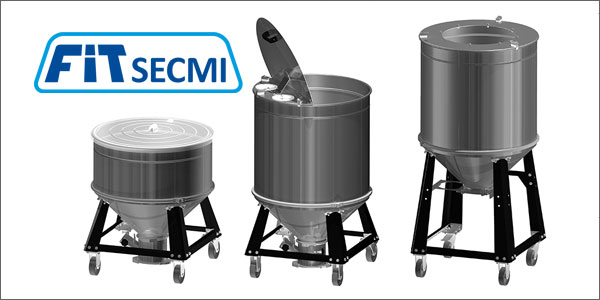 Container de stockage en acier inoxydable – fixation et raccordement pour transfert matière 1