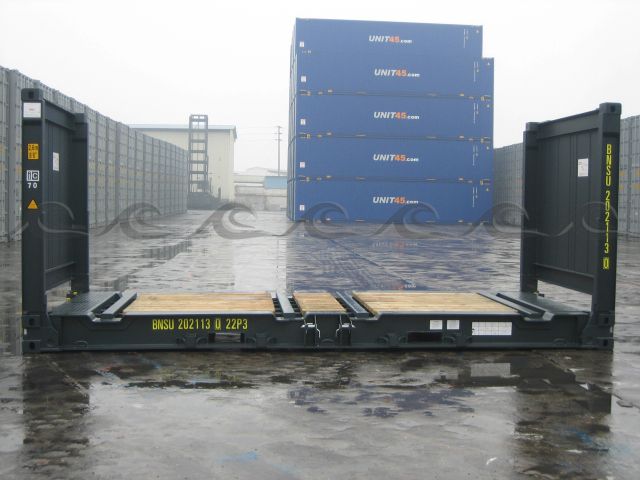 Plateforme 20 pieds Flat Rack pliable – Neuf – Robustesse, durabilité et polyvalence pour transport et stockage - Image 1