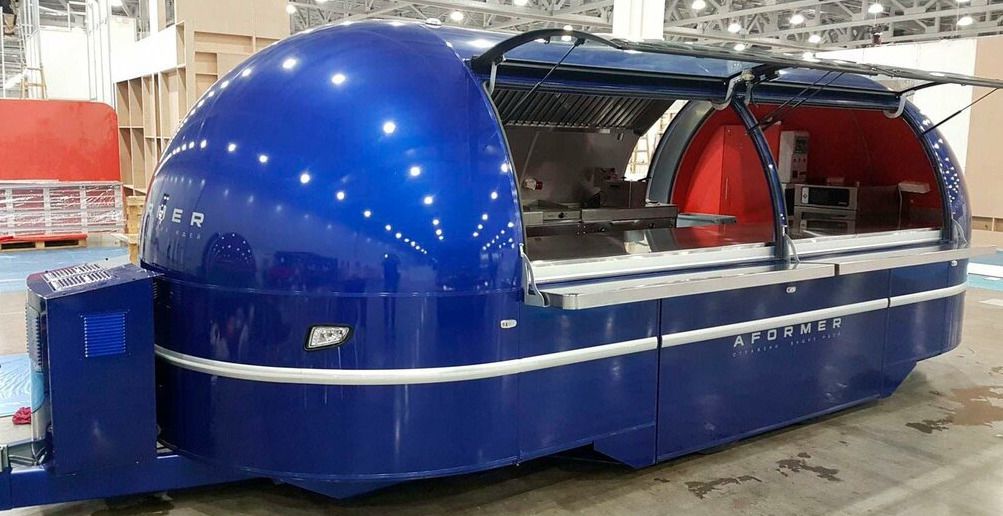 Remorque container pod snack ISK30 – PTC 2500 kg – panneaux sandwich 45 mm – vitrine réfrigérée 3m - Image 1