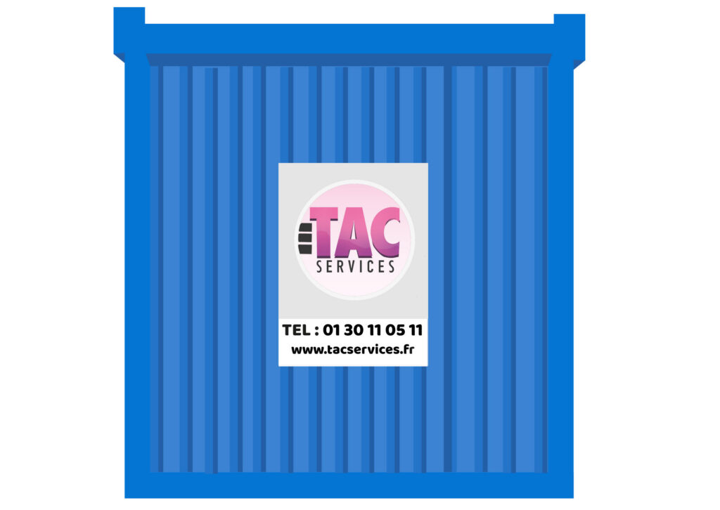 TAC 100 – Container 6 pieds – 6,67 m³ – plancher acier 3mm – passage de fourches - Image 1