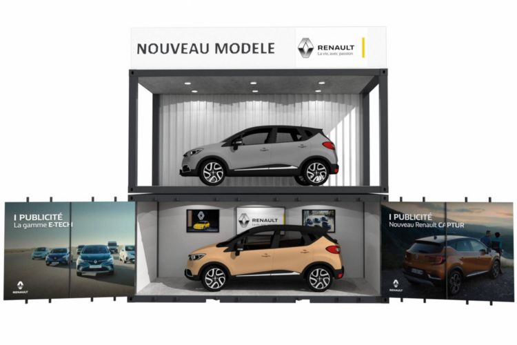 Container Car Box – Container d&rsquo;exposition pour véhicules avec structure en acier corten, ouverture panoramique et personnalisation - Image 2