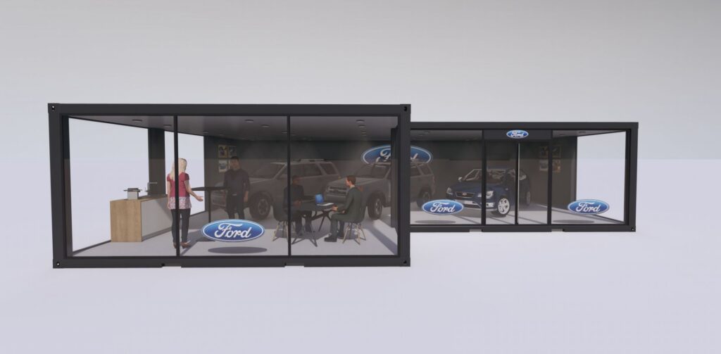 Container concession auto/moto – showroom modulable et sécurisé avec baies vitrées panoramiques - Image 3