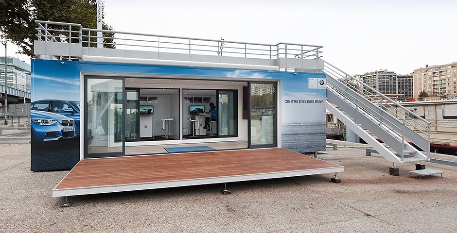 Container concession auto/moto – showroom modulable et sécurisé avec baies vitrées panoramiques - Image 4