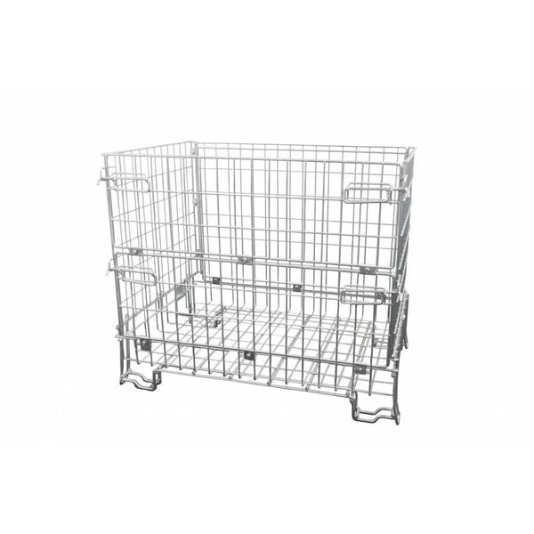 Conteneur grillagé pliable 1200x800x1000mm – Galvanisé, empilable, gerbable – Charge 600 kg – Neuf - Image 1