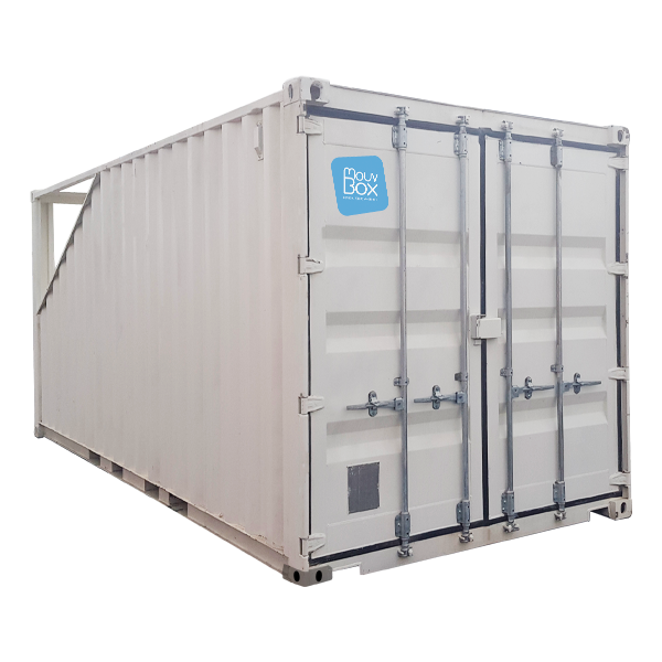 Escalier Box 20&prime; – Container aménagé avec accès ERP, dimensions 6.05m x 2.43m x 2.85m - Image 3