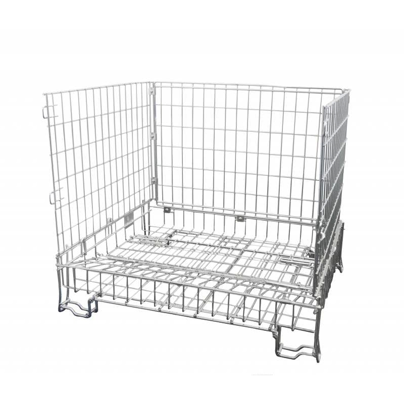 Conteneur grillagé pliable 1200x1000x1000mm – Galvanisé, capacité 500 kg, empilable et gerbable 3