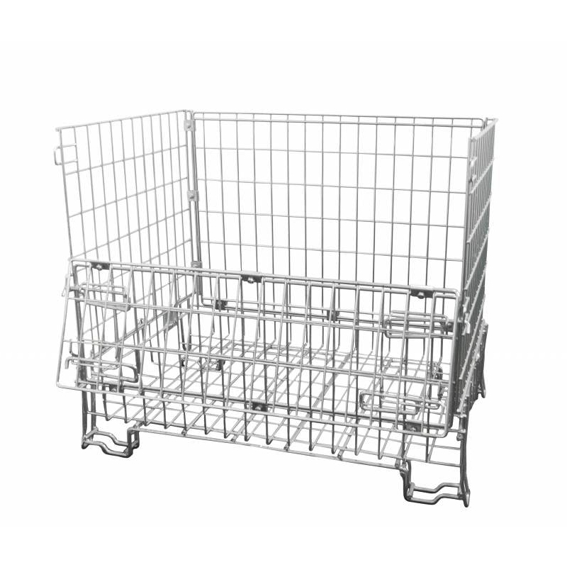 Conteneur grillagé en métal galvanisé 1200x800x1000mm – neuf, pliable et empilable 2