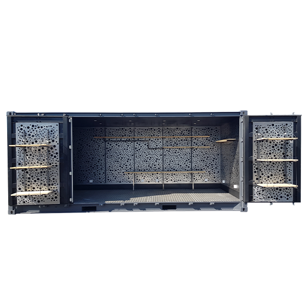Location Shop Box 20&prime; – Container aménagé boutique avec ouverture latérale et double porte - Image 4