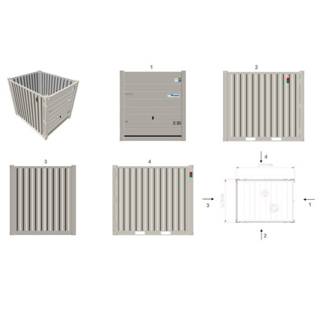 Container de stockage de 10 Pieds en acier – porte garage sectionnelle – 15,76 m³ – 792 kg - Image 2