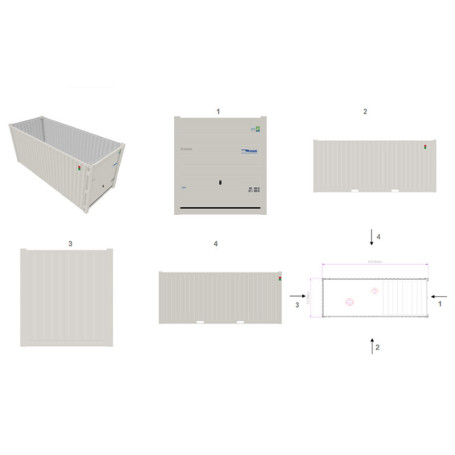 Container de stockage de 20 Pieds avec porte garage sectionnelle en acier RAL 9010 blanc pur - Image 2