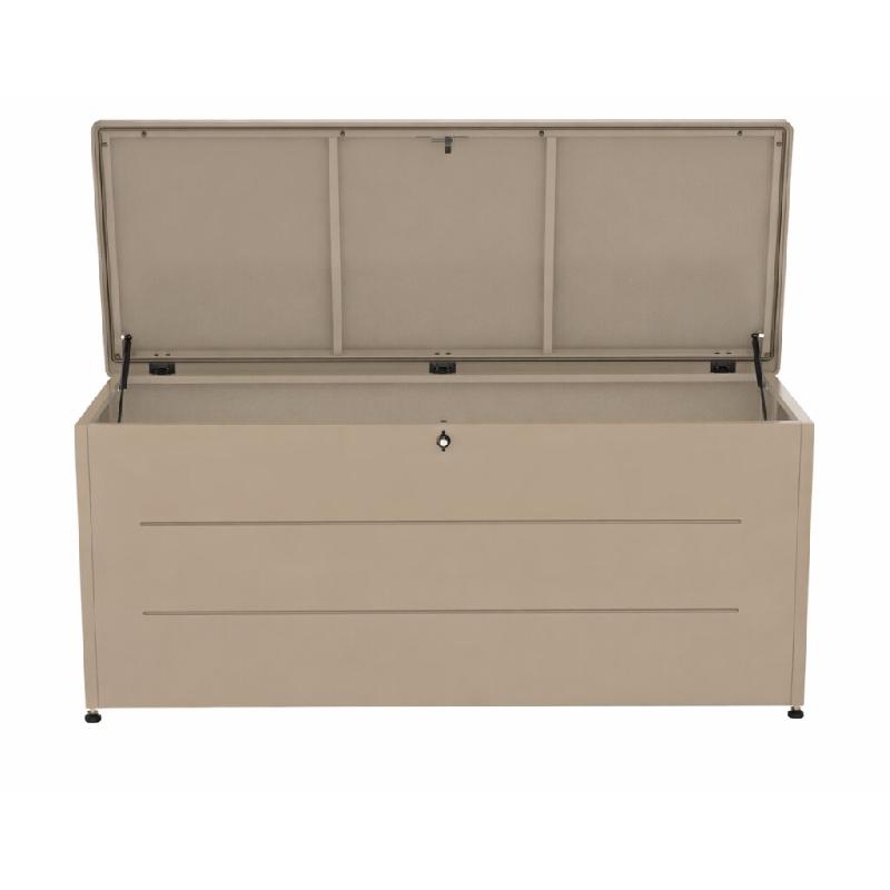 COULEURS DU MONDE Coffre de rangement 800L pour extérieur  – Acier galvanisé couleur taupe – marron acier 3700263329586 - Image 1
